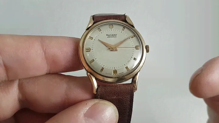1955 1958 Rotary Maximus men's vintage watch with 9k gold case