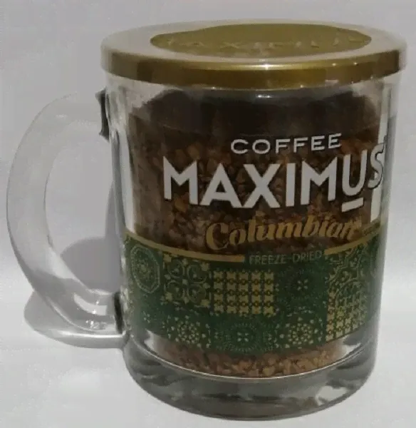 Кофе MAXIMUS Columbian сублимированный в КРУЖКЕ, 70г*12