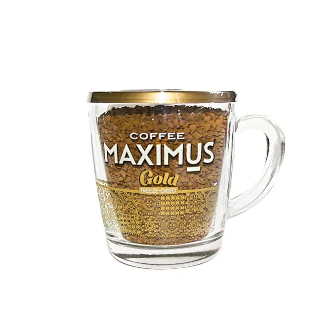 Кофе сублимированный в стеклянной кружке «Gold» ТМ Maximus