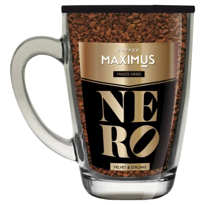 Кофе растворимый Maximus Nero сублимированный в стеклянной кружке 70 г-0