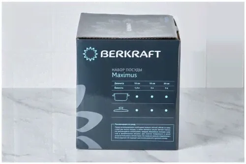 Набор кастрюль BERKRAFT Maximus 6 пр. серебристый-0