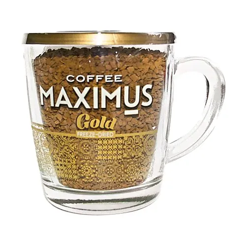 Кофе сублимированный Maximus / Максимус в стеклянной кружке &quot;Gold&quot;, 70 г