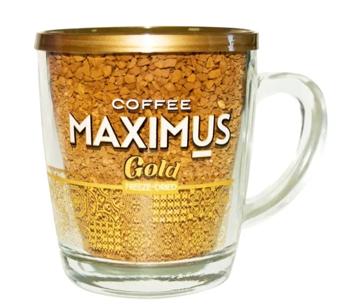 Кофе сублимированный Maximus в стеклянной кружке