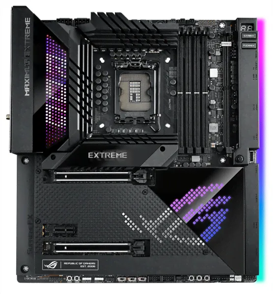 Материнская плата ASUS ROG MAXIMUS Z690 EXTREME, LGA1700, Z690, 4*DDR4 , SLI+CrossFireX, SATA3 + RAID, Audio, LAN*2 (2,5 + 10 GB), USB 3.2*16, USB 2.0*6, ATX ;ROG MAXIMUS Z690 EXTREME