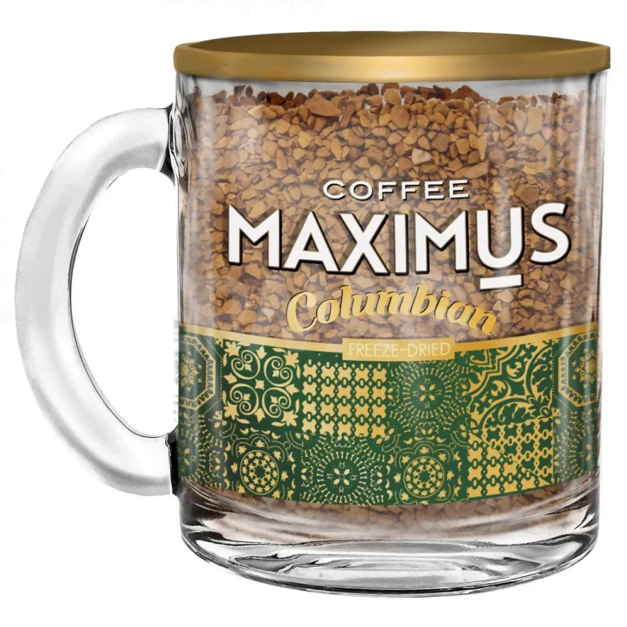 Кофе растворимый Maximus сублимированный Columbian в стеклянной кружке (70 г)