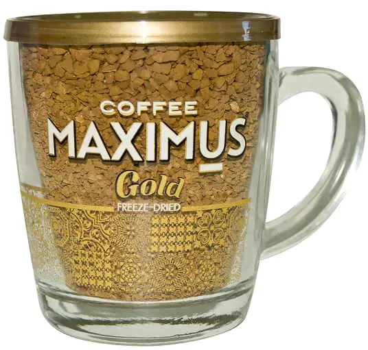 Кофе Gold в стеклянной кружке 70гр*12шт ТМ Maximus оптом-0
