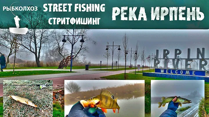 Морозная рыбалка на СПИННИНГ 🎣 Street fishing 🎣 стритфишинг - Набережная. Город Ирпень 🍁 🍂 🍃.