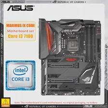 Комплект материнской платы LGA 1151 ASUS ROG MAXIMUS IX CODE + I3 7100 процессор Intel Z270 Материнская плата DDR4 64 ГБ 2 × M. 2 PCI-E 3.0 USB3.1ATX