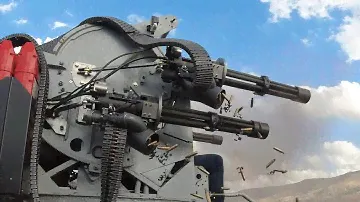 Shooting the Monstrously Powerful Quad M134 Minigun